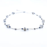 The Nine Gray Gemstone Choker Necklace and Earrings Set